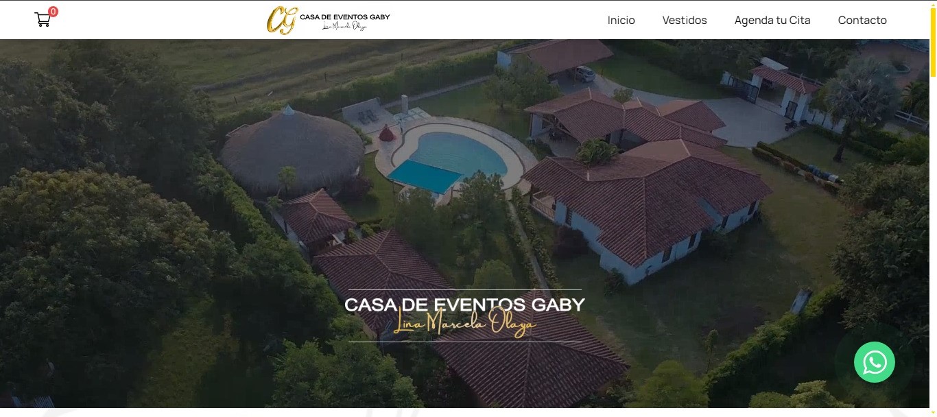Pagina de casa de eventos gaby